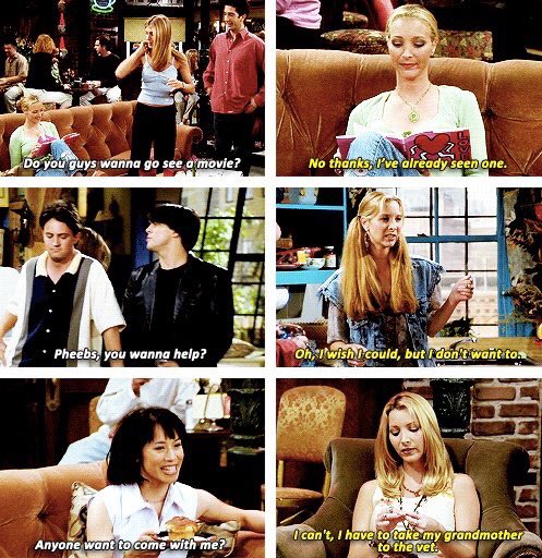 quote_friends's tweet photo. phoebe has the best excuses 😂🙌 https://t.co/mdpf30y8OI