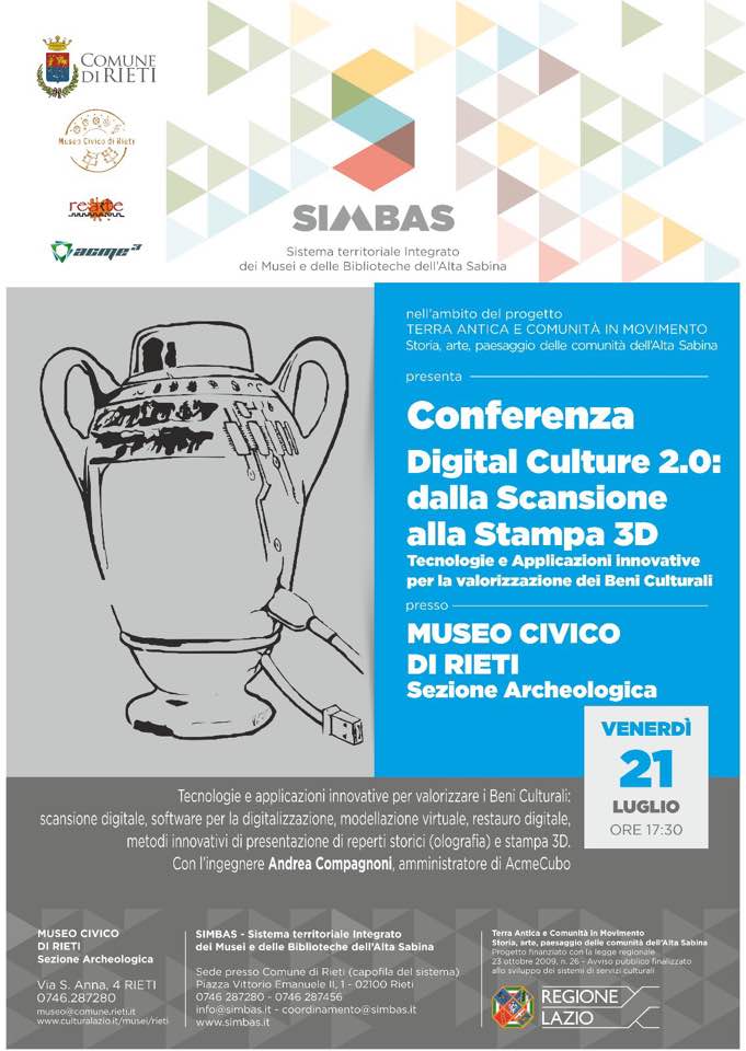 acmecubo's tweet photo. #Acme3 vi aspetta venerdì presso il Museo Archeologico di Rieti..
Non mancate
#cultura #innovazione #futuro #museoarcheologicodirieti https://t.co/r90ZjQkt3h