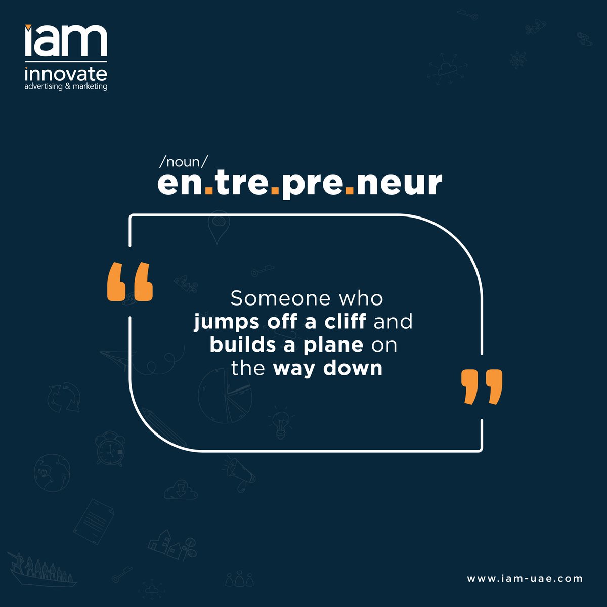 iaminnovate's tweet photo. ريادي الاعمال هو الشخص الذي يقفز من على الجرف ويظل يبني خطة على طريقه
#WednesdayWisdom #smallbiz #success #marketing #AbuDhabi #motivation https://t.co/sy6otykybf