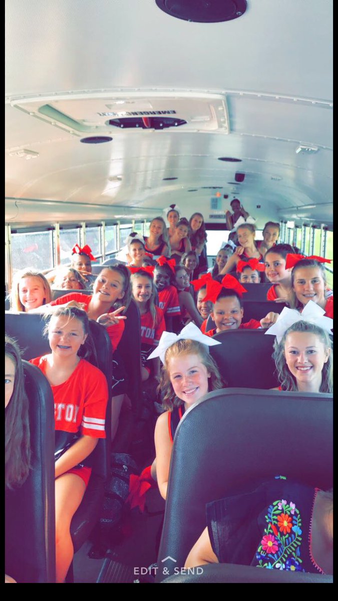 SikestonCheer's tweet photo. On our way to compete!! Wish us luck❤️🖤🐾! #wearesikeston #regionalsbound https://t.co/TsFg5WEC4T