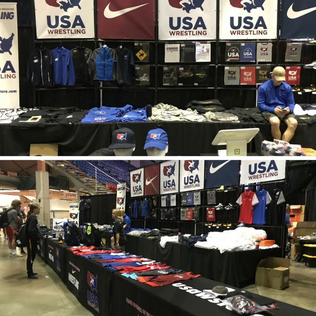 bluechiptweets's tweet image. Great lineup of @USAWrestilng merch at #Fargo2015.  Can&apos;t be there?  Get yours from our website!