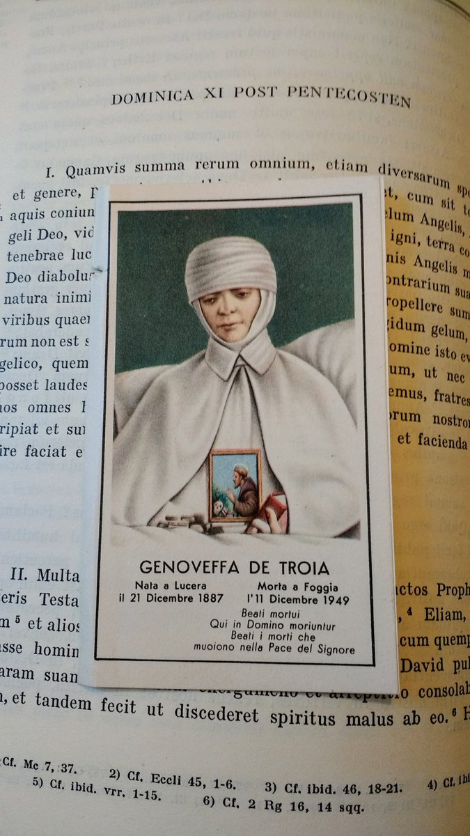 FrCharles's tweet photo. In St. Lawrence of Brindisi's Sunday sermons, I found a holy card of Venerabile Genevieve of Troia! #CatholicWin #OraProNobis https://t.co/umtDoLwUEV