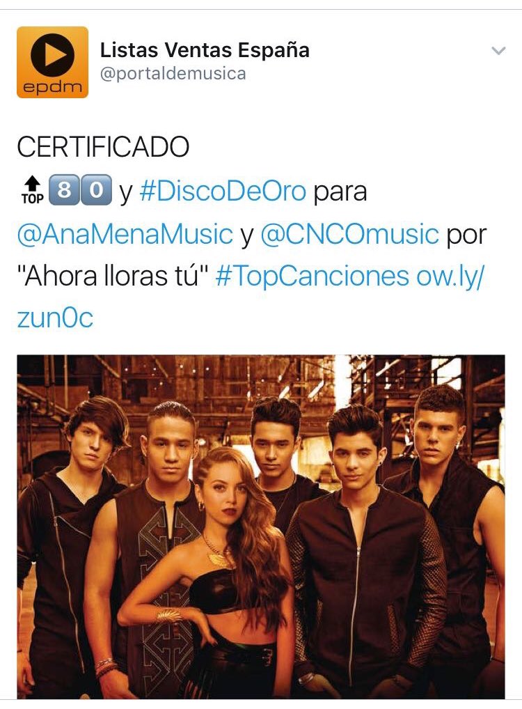 AnaMenaMusic's tweet photo. GRACIAS x este #DiscoDeOro con #ahorallorastu! ❤️ FELICIDADES equipo @CNCOmusic @SonyMusicLatin @sonymusicspain @BrunoDabruk @jldelapena! https://t.co/Wad7IEq8bH