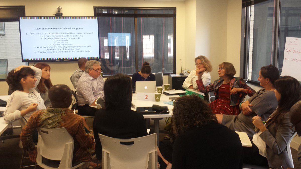 BrittanyGLane's tweet photo. Kicking off Day 2 of #OGPLocalGov workshop - breakouts on building @opengovpart process sustainability w/ passionate, *talkative* reformers https://t.co/m506cO3x9T