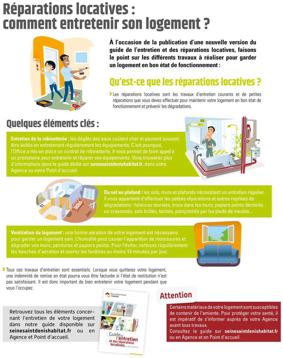 Seine Saint Denis Habitat On Twitter Enpratique Reparations Locatives Comment Entretenir Son Logement