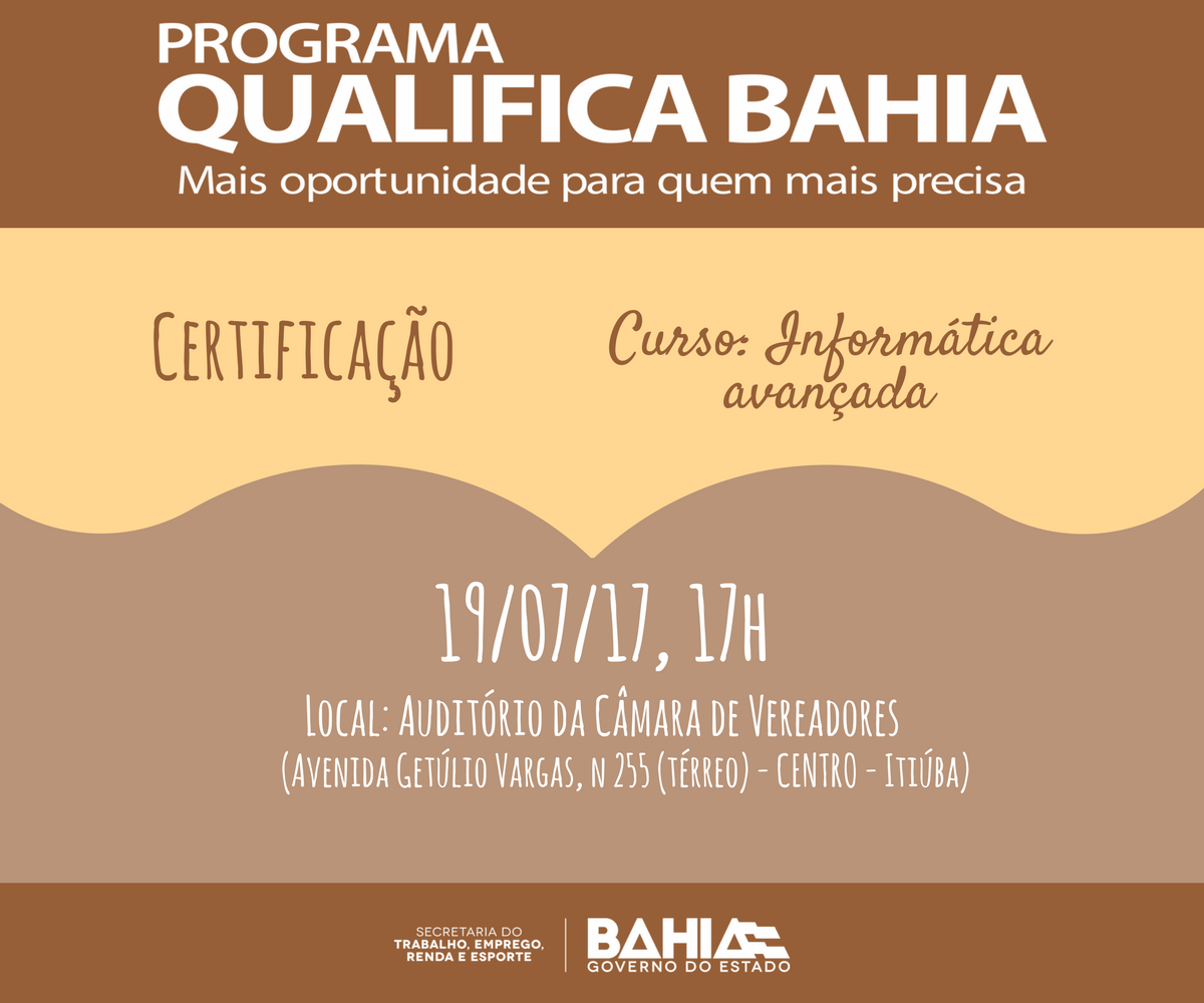 borimbora's tweet photo. Mais informações – https://t.co/tPs3A6yBNu  / #QualificaBahia  #Itiúba #Bahia #Setre #Funcep #CETEB @governodabahia https://t.co/CwqPBuhchq