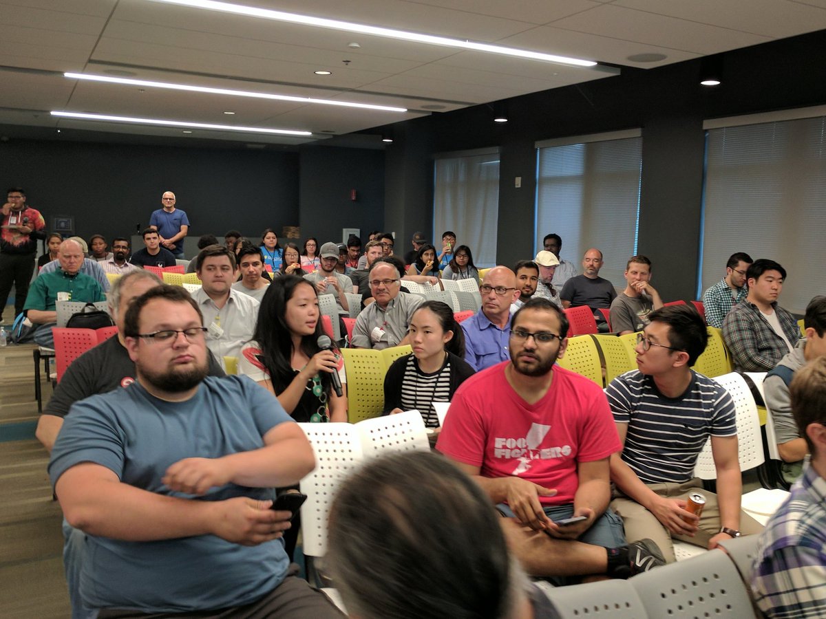 GDGSeattle's tweet photo. Q and A time! #GoogleCSSI (Google Computer Science Summer Institute) students visiting our #GDGSeattle #TensorFlow meetup https://t.co/urYWRFmVKr
