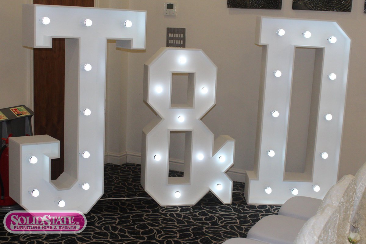 my_event_hire's tweet photo. Our 5ft J &amp; D light up letters out again last weekend! If you'd like something similar on your big day give us a call... #WeddingIdeas https://t.co/P7USjFLQpn