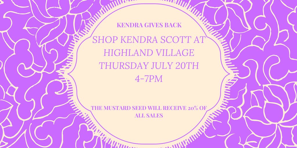 seedsters's tweet photo. TOMORROW night! Shop Kendra Scott at Highland Village from 4-7 and support @seedsters #kendrascott #highlandvillage #GNO #jacksonms https://t.co/sOcUdhNjAs