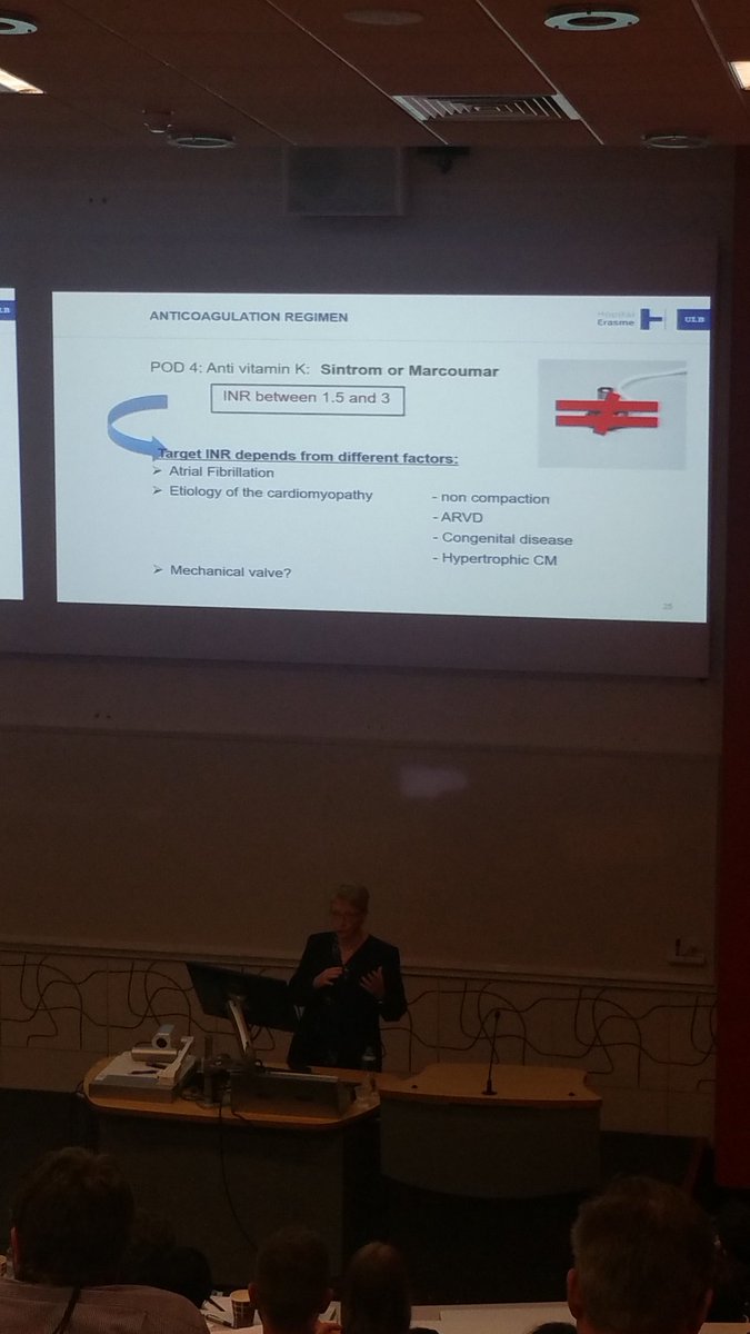 TheCardioReg's tweet photo. INR range in LVAD patients depends on the underlying aetiology - Prof Martine Antoine at @NHSBartsHealth #heartfailuresymposium #cardioed https://t.co/ny1DuEiDDA
