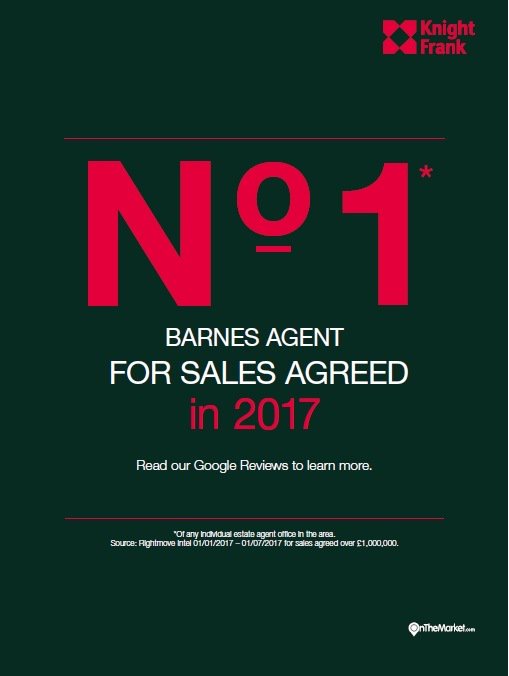 KF_SWLondon's tweet photo. NO.1 agent in #Barnes for #salesagreed over £1,000,000 01/01/2017 – 01/07/2017 according to @rightmove Intel. https://t.co/I5bkQj6FR2