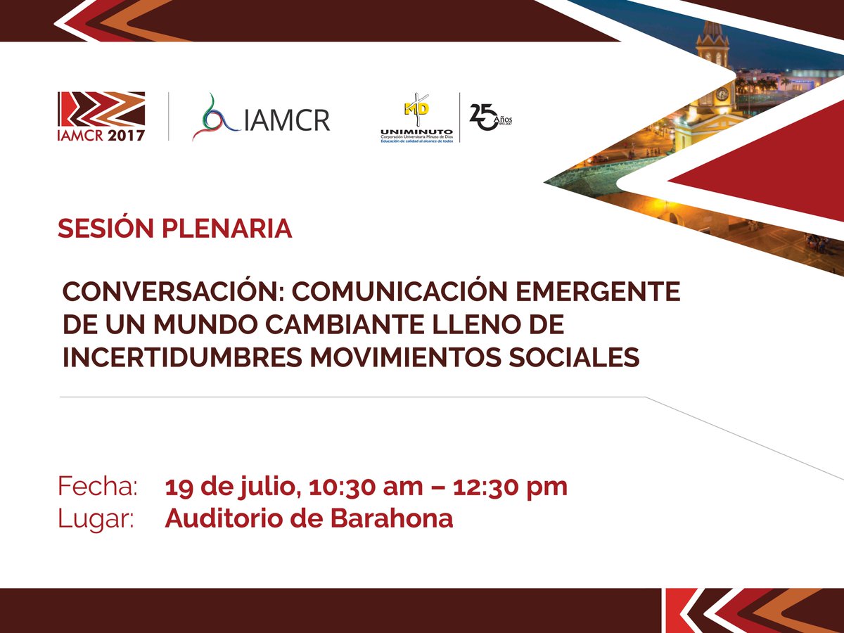 IAMCR2017's tweet photo. En momentos en @IAMCR2017. https://t.co/dqaQfD8shL https://t.co/2CDlSjQ24a