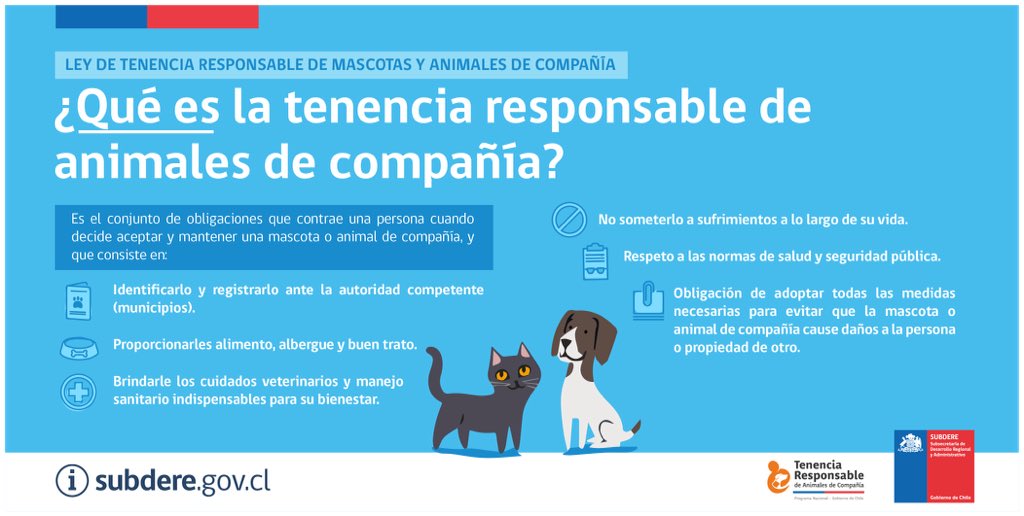 PetHappyCL's tweet photo. ¡Por fin! Nuestro país ya tiene Ley de #TenenciaResponsable Conoce aquí de que se trata 😺🐶🐩🐗🐏🐮🦁🐈🐱 https://t.co/OO4o8b7Muy
