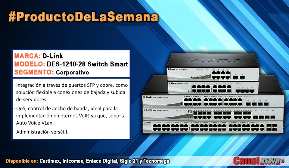 canalnews_ec's tweet image. Nuestro #ProductoDeLaSemana es el #SwitchSmart de @Dlink ¡Feliz miércoles!
