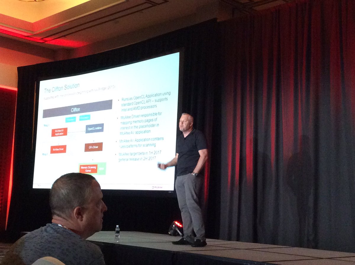 ClaudioSilvaSec's tweet photo. Herenwe are talking with McAfee engeneers and specialists #McAfeeTF17 #lamMP https://t.co/w0JAvQIzxl