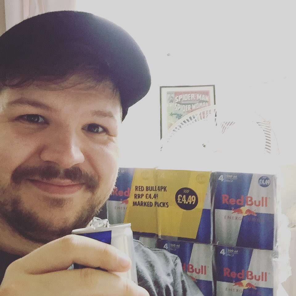 JRRDunlop's tweet photo. Perks of the job! #Redbullgames sent me two crates of Redbull energy drink... Thanks guys! #didntwannasleepanyway https://t.co/iv1ygvgXhG