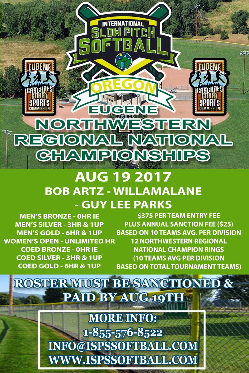 ISPSO's tweet image. ISPS Northwest Regionals
Aug 18-20
Springfield, OR
events.ispssoftball.com
⚾️
#SlowPitchSoftball #SlowPitch #ISPS #NW #Oregon #OR #Regionals
