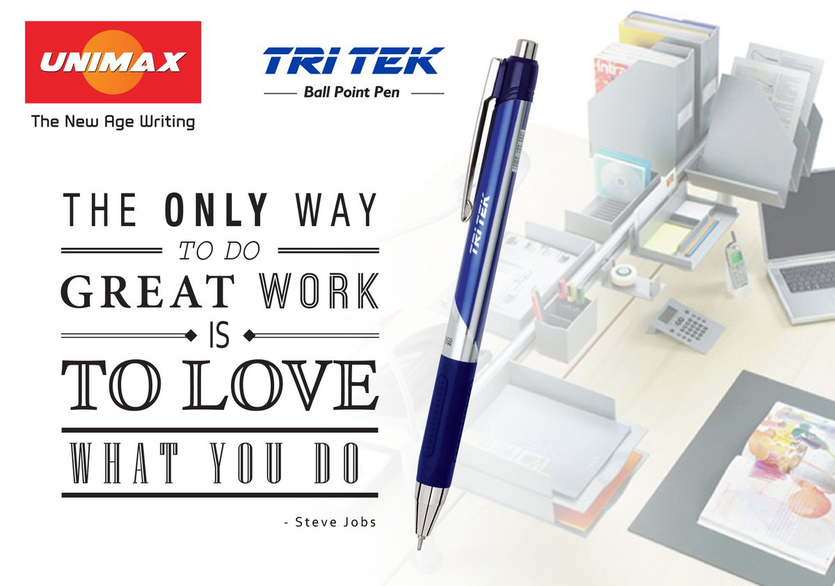 unimaxindia's tweet photo. ‘Tri’ your hand at things you love, success will follow. #StartWriting #Unimax #NewAgeWriting #WednesdayWisdom #WinningWednesdays #SteveJobs https://t.co/kNpMMNJhxf