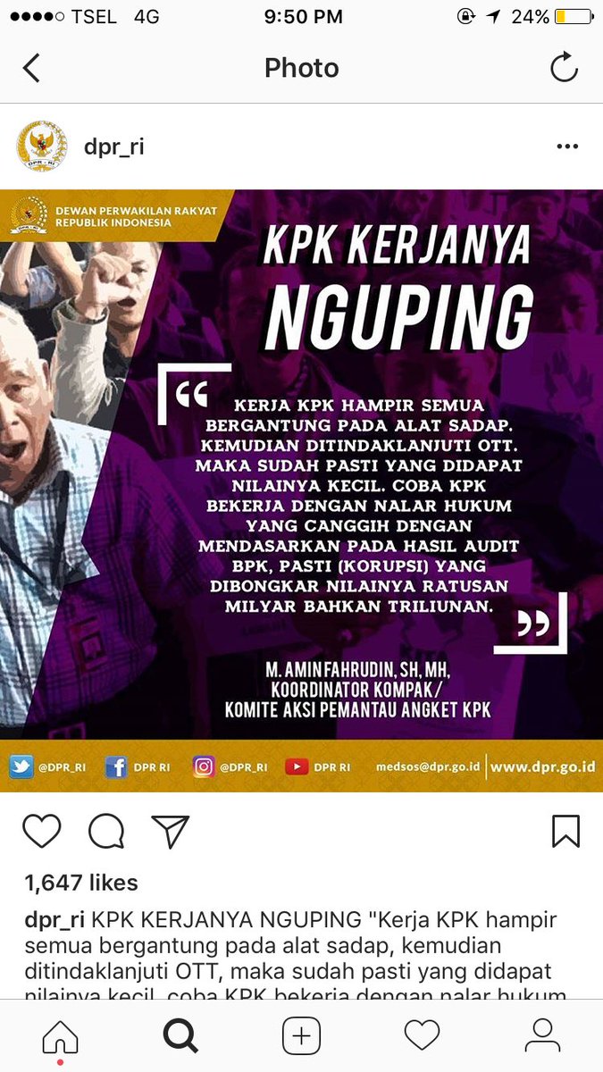 gala_lima's tweet photo. Akun IG resmi @DPR_RI post kok ky gini?  @gm_gm @KemensetnegRI @setkabgoid @PartaiSocmed @TsamaraDKI @habibthink @addiems @zuhairimisrawi https://t.co/0cgPu3eAuF