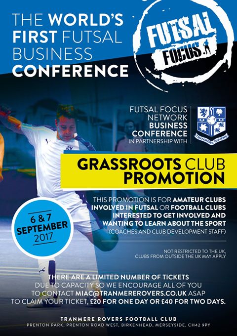 Futsal_Focus's tweet photo. Has your league or your club claimed your Grassroots ticket for the world's first Futsal Business Conference? #Futsal #Grassroots https://t.co/5AoDO4Hb1A