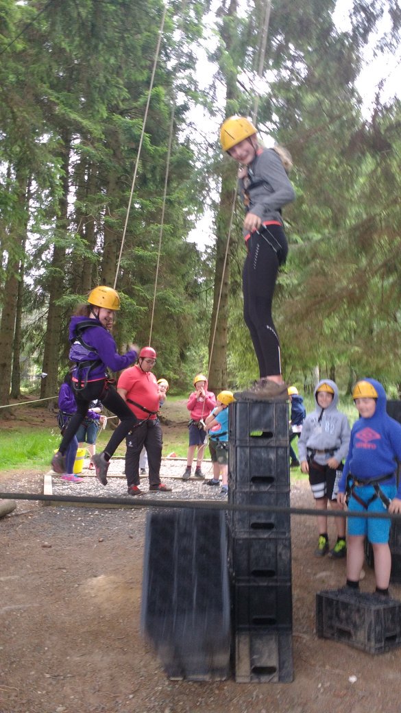 robwilkprimary's tweet photo. Day 3, adrenaline pumping, death defying, high ropes and high wires! Not for the feint-hearted. #RWPAY6@Hawkhirst Scout Adventure Camp. https://t.co/KHqIauJN70