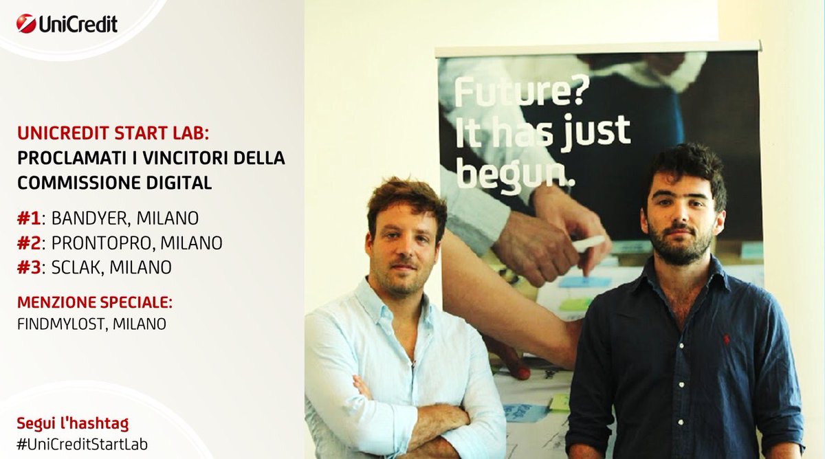 GiusyStanziola's tweet photo. Ecco le #startup di #UniCreditStartLab vincitrici per il #Digital grazie a #AllTechnology #Teorema #Sesa #Aldinet #Google https://t.co/i90TiUBwkf