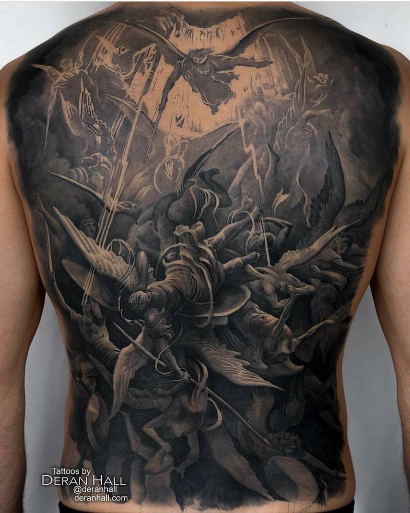 tattoosnob's tweet photo. Healed Gustave Doré backpiece by @deranhall at Time Line Gallery in Los Angeles, CA #deranhall #timelinegallery #l… https://t.co/jiLKxHIOHV https://t.co/PXsPbfR9y3