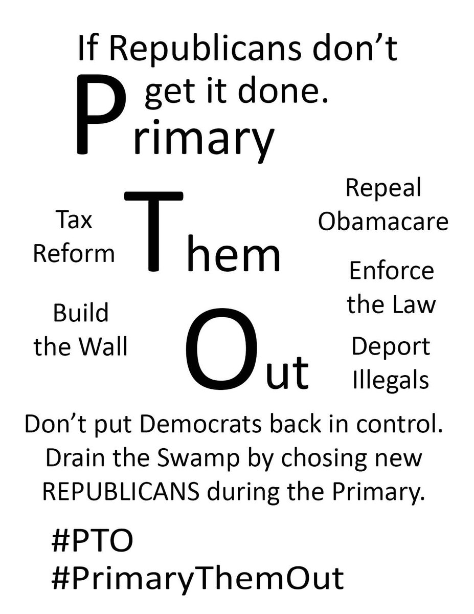 pixmantwit's tweet image. Vote out RINO Republicans during their primaries. That's the only way to #DrainTheSwamp #PTO #PrimaryThemOut @seanhannity @GregGutfeldShow