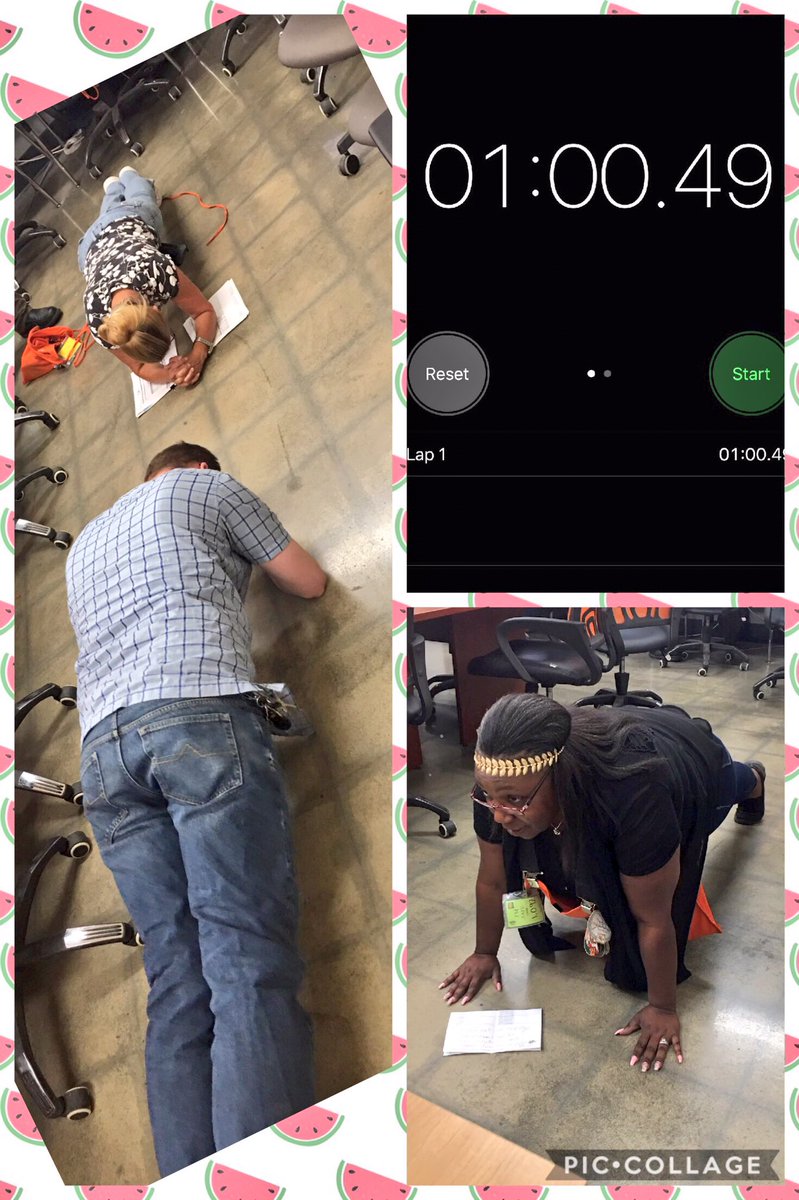 bridgetanne27's tweet photo. A conversation about the planking mini challenge turned into who could hold it for a minute!haha #HC2017 #1250proud #planks #trendingOrange https://t.co/s62IlAFeYZ