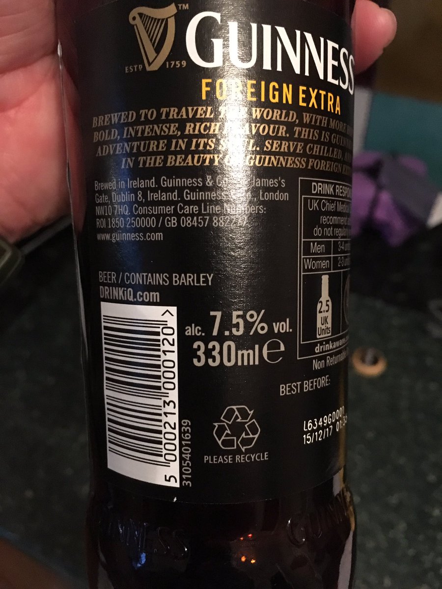 mistermustard's tweet photo. Muchos Gracias @PedroWilzon you've struck gold bruv, #Guinness #foreignextra is stunning!! 7.5%! ⚓️🍺🤘🏼🎱 https://t.co/Fn53ZoBr7O