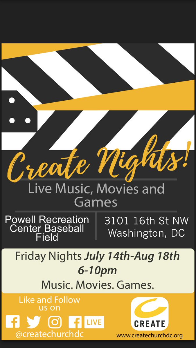 CreateChurch_DC's tweet photo. REMINDER! #CreateNights is this FRIDAY at 6PM! https://t.co/nZJ4Wlp3g9