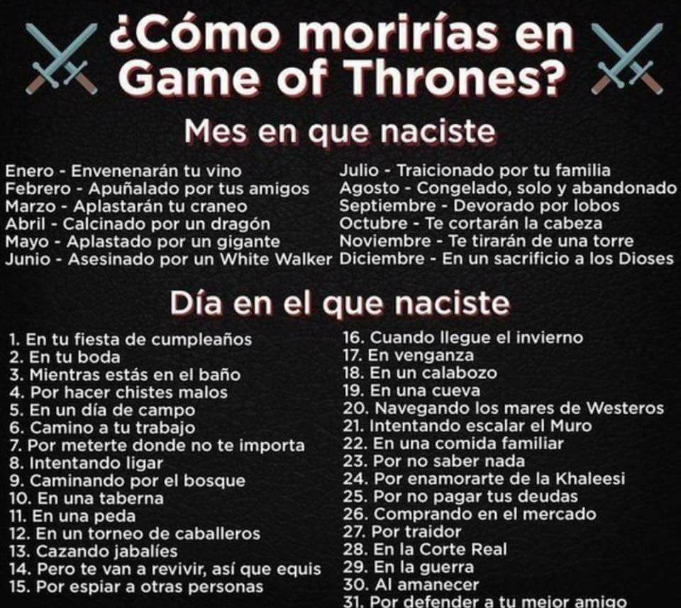 EiProfeta's tweet photo. ¿Cómo morirías en Game of Thrones? Responde a este tweet con tu muerte. https://t.co/pEMQCt3MWP