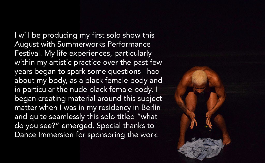 Don't miss my new solo dance-theatre work at @SummerWorks! For more info &amp; tickets: bit.ly/2uJ2QkV #SW17