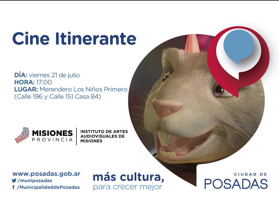 muniposadas's tweet photo. En estas #VacacionesDeInvierno el cine llega a tu barrio #encontrate en #Posadas. https://t.co/4Mrlae0Sae