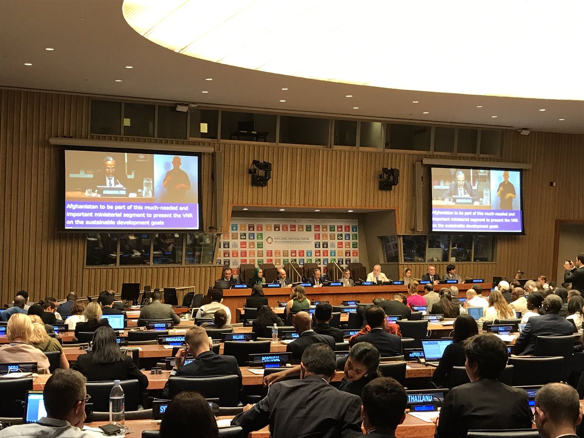 PFarhad's tweet photo. With delegation that includes two women #Afghanistan presenting its National Voluntary Review #UN #HLPF https://t.co/TaN6cTnpSC