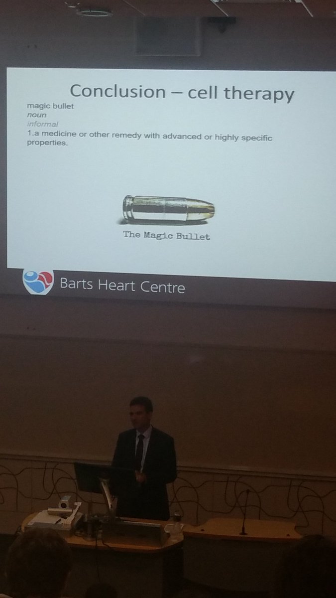 TheCardioReg's tweet photo. Prof Anthony Mathur on the need for phase 3 trials in stem cell therapy in Hf pts. @NHSBartsHealth #cardioed #heartfailuresymposium https://t.co/L1F4Qw66xD