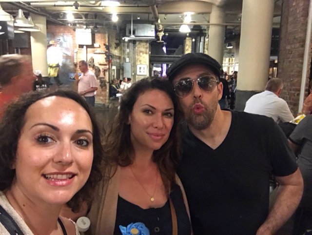 JacobSzekely's tweet photo. Rockaway Beach with Diana, her cousin Olga and boyfriend, Steve. #goodtimes #doucheyhat https://t.co/nmYGtJvHpC
