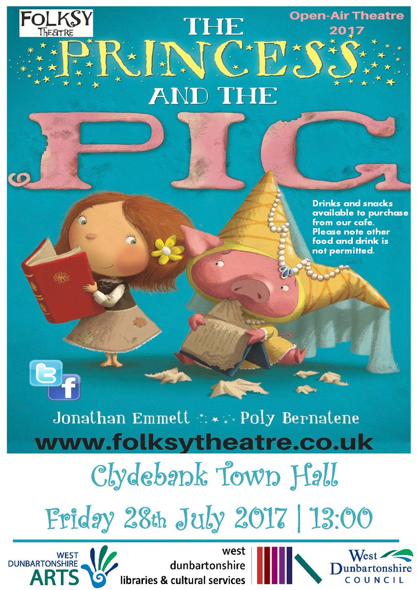 Folksy Theatre return! With their adaptation of The Princess and the Pig. Tickets @ folksytheatre.co.uk or in person at the Town Hall