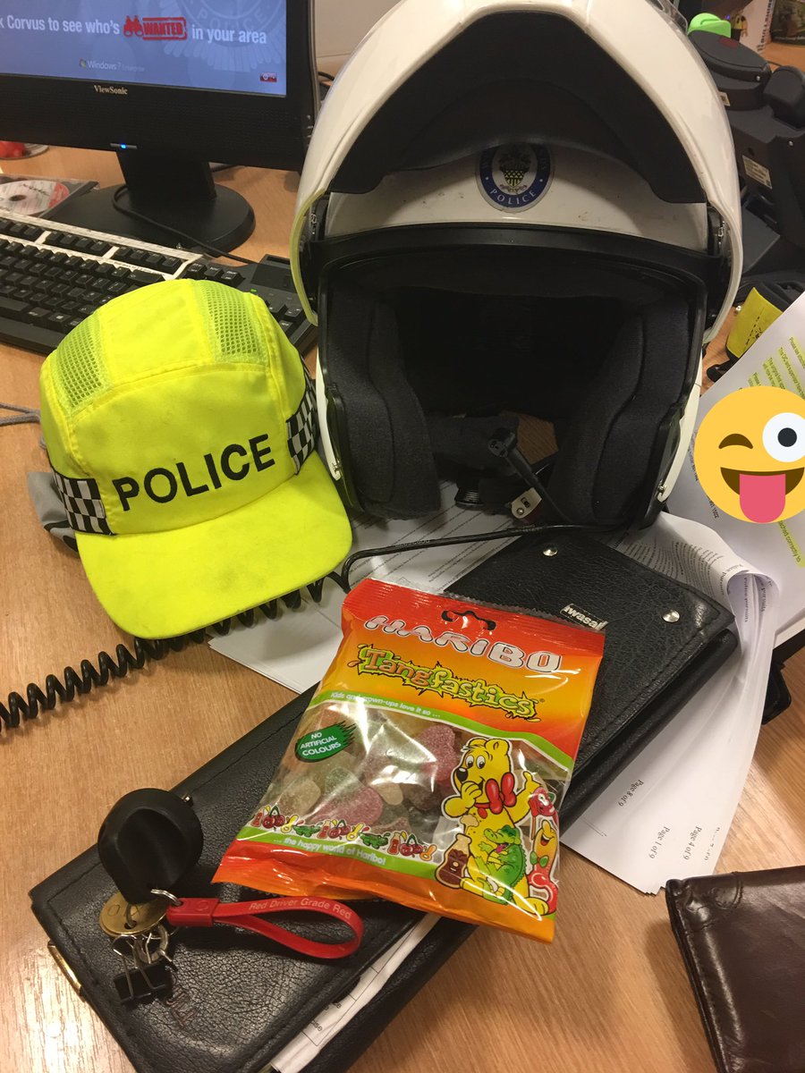Trafficwmp's tweet photo. Thanks to who ever left the bag of #Haribo on the seat of the marked motorcycle. The team are enjoying them immensely #RandomActsOfKindness https://t.co/fNwpGFJD2B