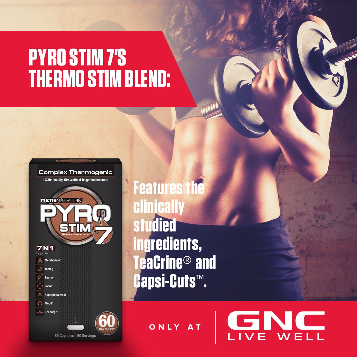 MetisNutrition's tweet photo. Pyro Stim 7 features a unique Thermo Stim Blend that generates smooth energy to power through the day. #metisnutrition #pyrostim7 #focus https://t.co/ljQgCnWHKT