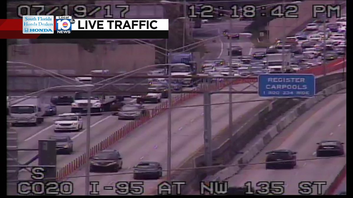 Crash on I-95 NB at NW 135th St #traffic https://t.co/jrcj3m2h5I