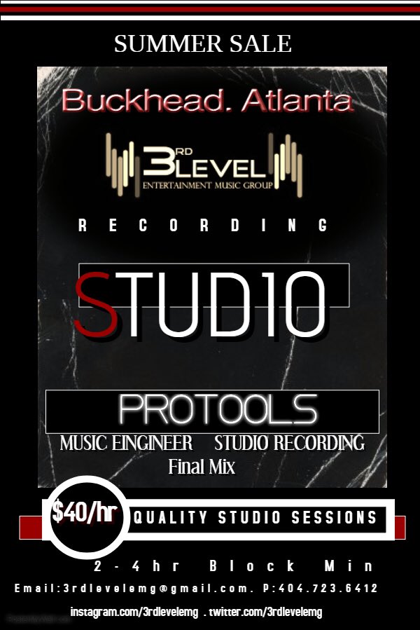 3rdLevelEMG's tweet photo. It's time to record!!! #3rdLevelEMG #ATL #Buckhead #SummerSessions https://t.co/hj8ebOPyzH