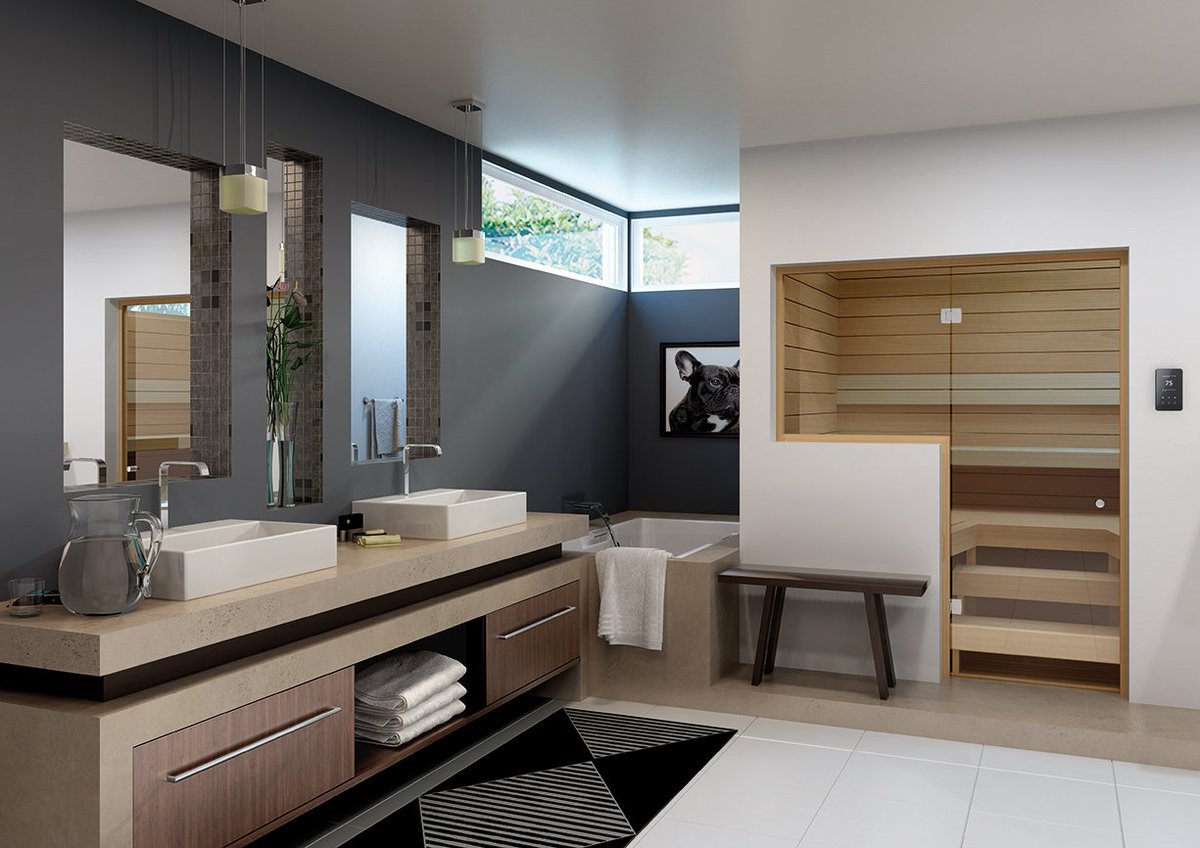 NuVuw_'s tweet image. Why travel to a spa, when you can bring the spa to you? Great work by InDesign. #privatewellness #bathroomdesign