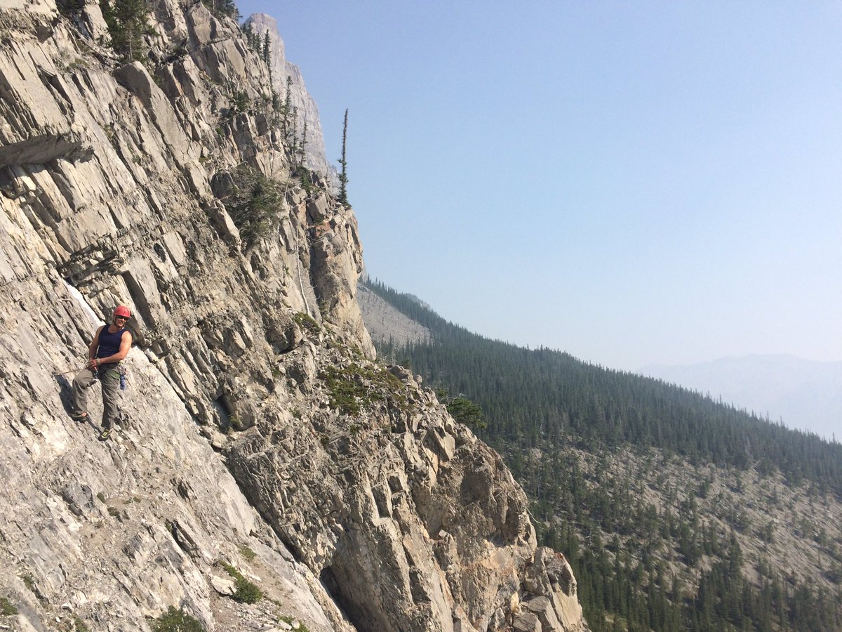 Coffee meeting above Canmore with less smoke than yesterday! <a href="/rmoutlook/">Rocky Mountain Outlook</a> <a href="/CBCCalgary/">CBC Calgary</a> <a href="/PatagoniaBanff/">Patagonia Banff</a> #banff #canmore #climbing