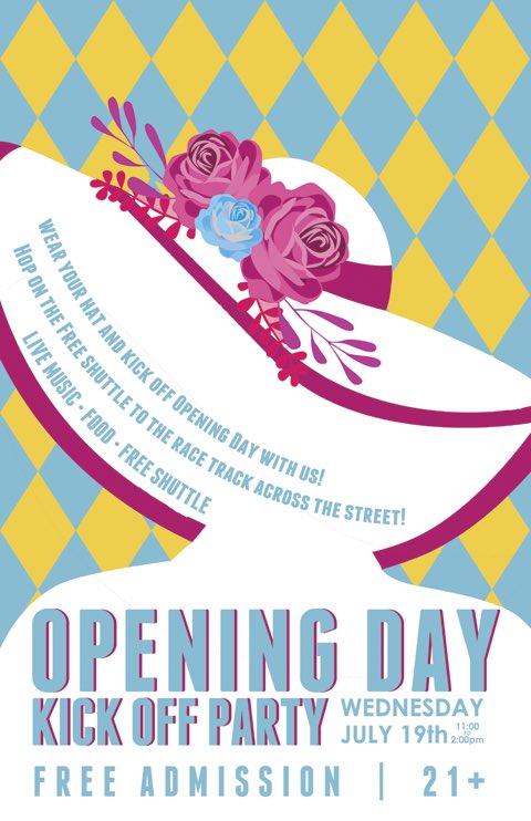 TODAY is #openingday at the races! Join us for our kick off party at the winery! FREE shuttle across the street!