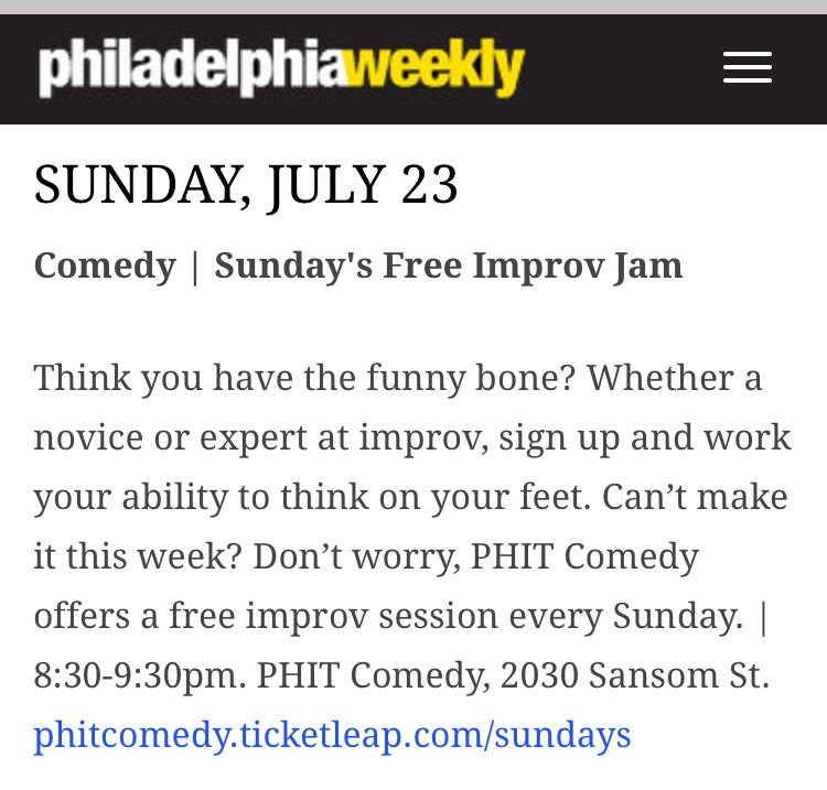 Andreaontheair's tweet photo. #PHITJam made @PhillyWeekly!! Yay, come jam with me and the other hosts, we really would love to see you. https://t.co/Rc4QwjxJYk