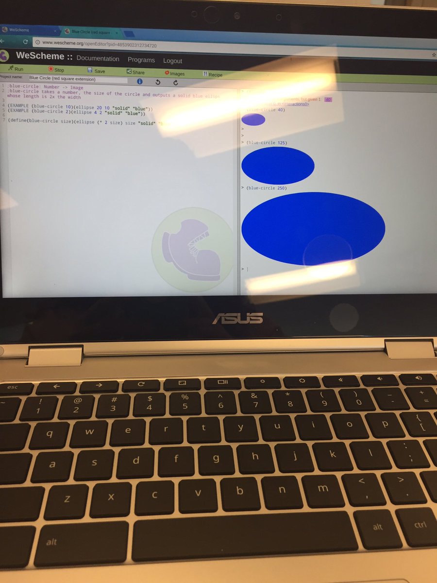 msscottymath3's tweet image. OMG I just wrote my first code!! Learning &amp;amp; practicing #BootstrapCS "Design Recipes" at #CSPdWeek 🤓🤖👌🏽