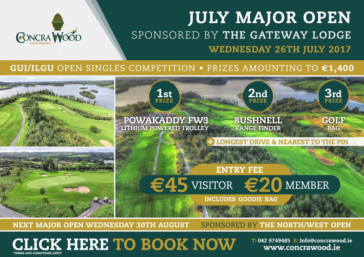 concrawood's tweet photo. Freebie 4ball worth €180 in our Major Open next Weds the 26th . We ask that you follow us and simply retweet. Winner informed Sat. night. https://t.co/M1FjXsud3M