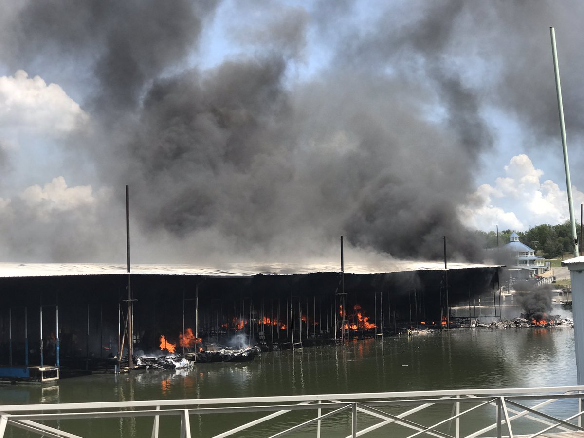 realAlMaxwell's tweet photo. Firefighters say about 15-20 boats are burning. They expect to be on scene for most of the day. @heralddemocrat https://t.co/wRqReRU4lH