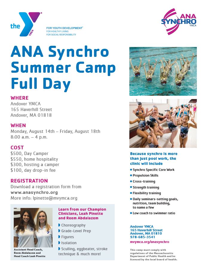 ANASynchro's tweet photo. It's not too late to sign up for our Camp this Aug 14-18! Register today for instruction from 2 former National & Olympic level athletes! https://t.co/yHqRDYhfWV